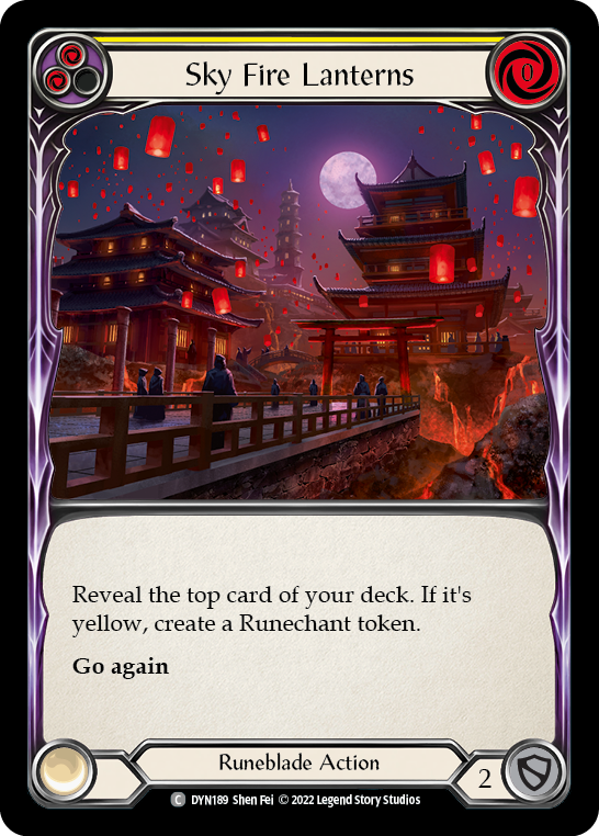 Sky Fire Lanterns (Yellow) [DYN189] (Dynasty)  Rainbow Foil | Card Merchant Takapuna