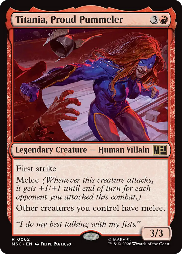 Titania, Proud Pummeler (Surge Foil) [Marvel Super Heroes Commander] | Card Merchant Takapuna