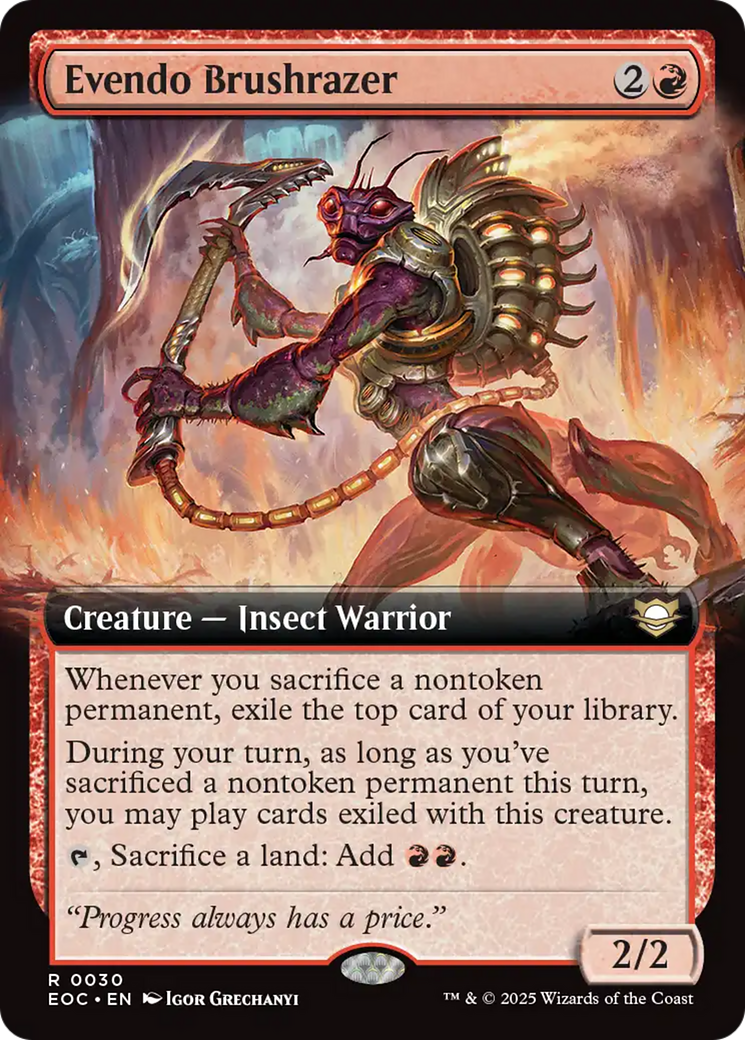 Evendo Brushrazer (Extended Art) [Edge of Eternities Commander] | Card Merchant Takapuna