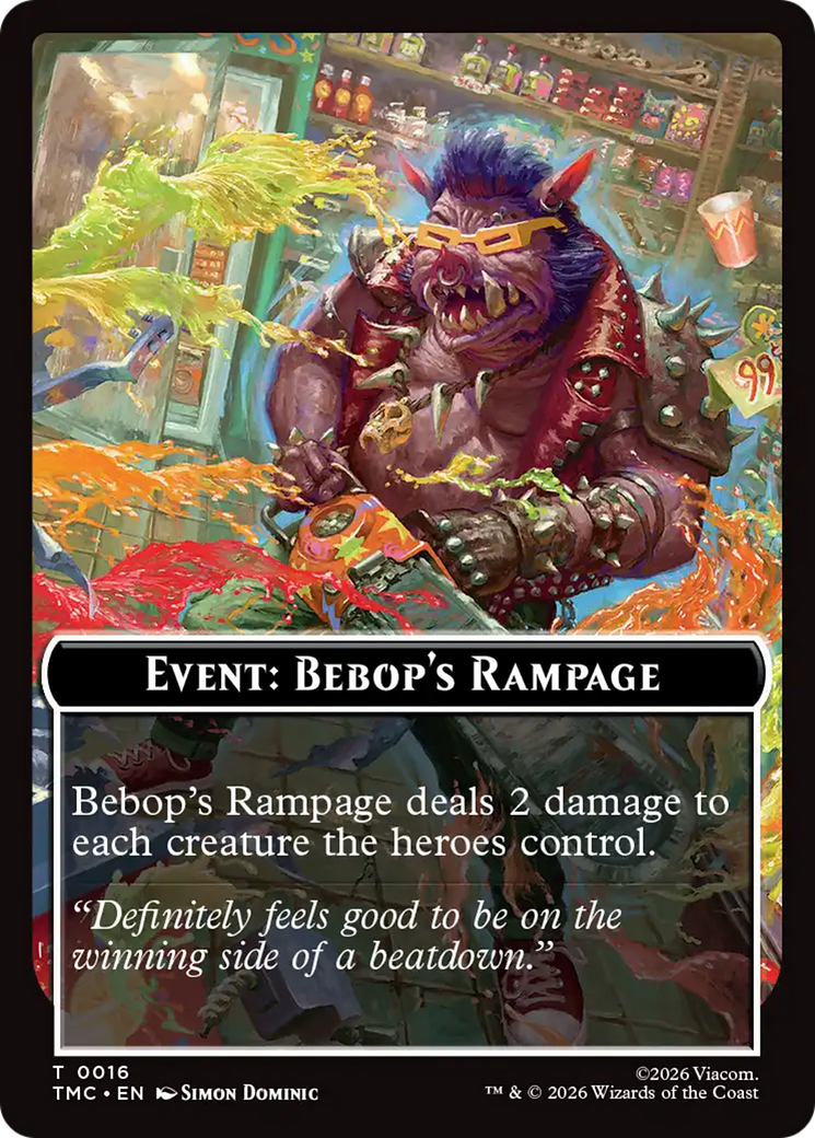 Event: Bebop's Rampage [Teenage Mutant Ninja Turtles Commander Tokens] | Card Merchant Takapuna