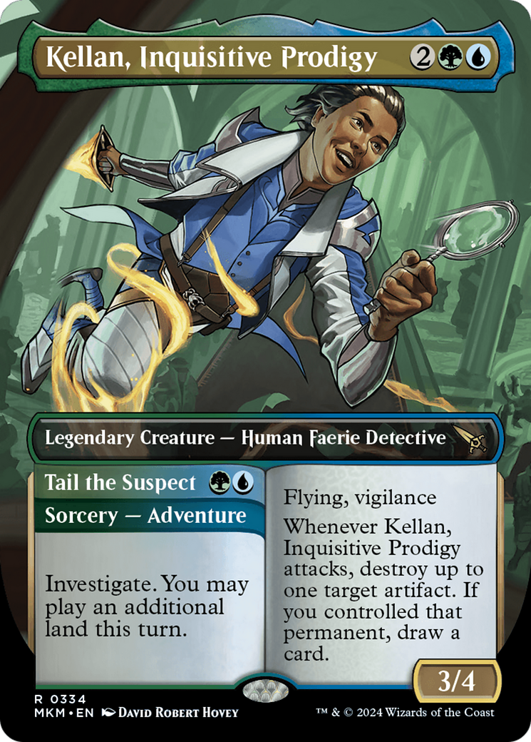 Kellan, Inquisitive Prodigy // Tail the Suspect (Borderless) [Murders at Karlov Manor] | Card Merchant Takapuna