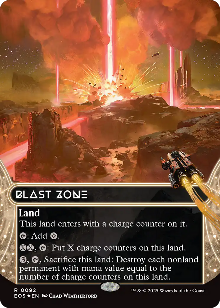 Blast Zone (0092) (Borderless) (Fracture Foil) [Edge of Eternities: Stellar Sights] | Card Merchant Takapuna
