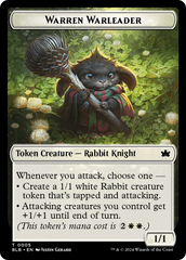 Bat // Warren Warleader Double-Sided Token [Bloomburrow Tokens] | Card Merchant Takapuna