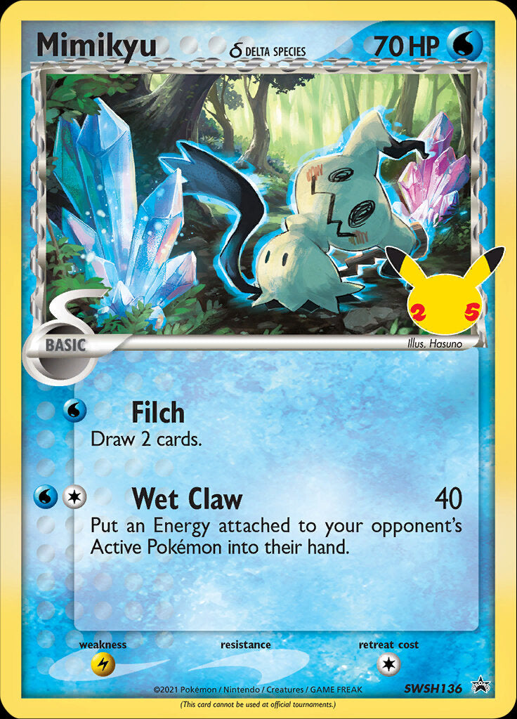 Mimikyu (SWSH136) (Delta Species) (Celebrations) [Sword & Shield: Black Star Promos] | Card Merchant Takapuna