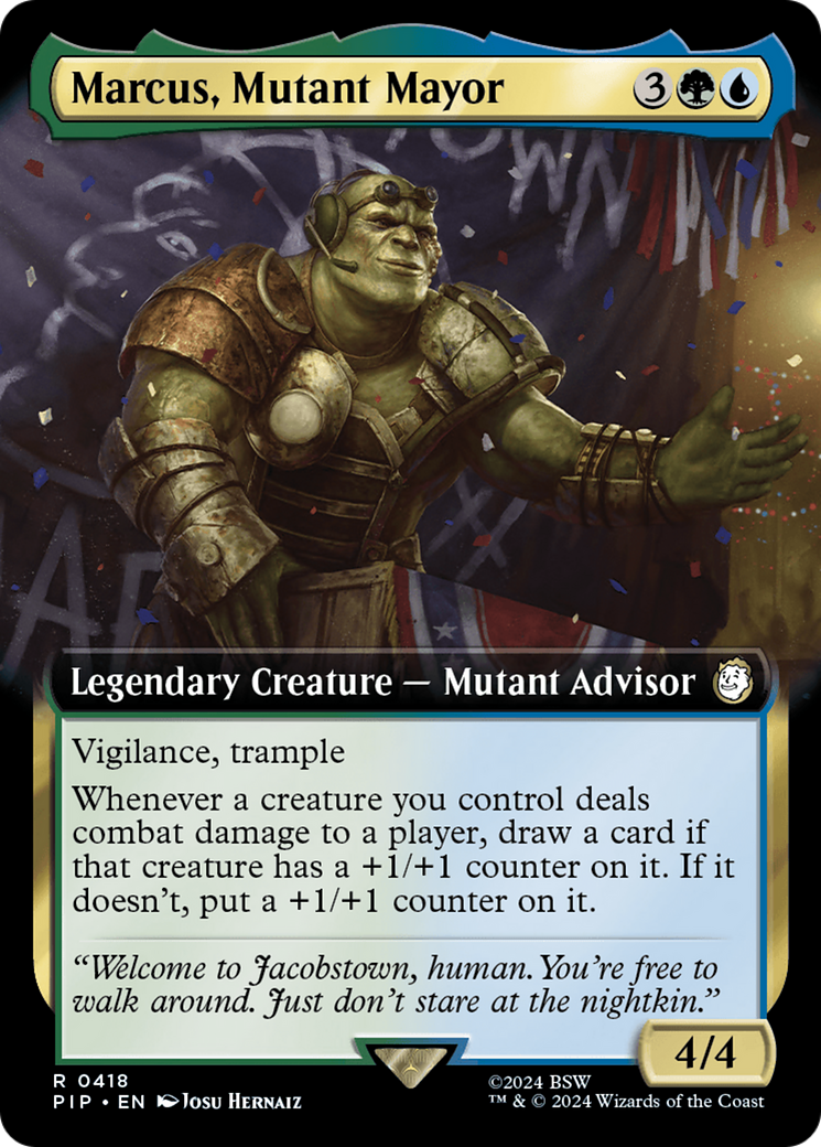 Marcus, Mutant Mayor (Extended Art) [Fallout] | Card Merchant Takapuna