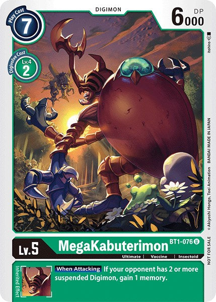 MegaKabuterimon [BT1-076] (Official Tournament Pack Vol.3) [Release Special Booster Promos] | Card Merchant Takapuna