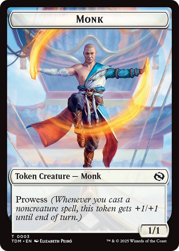 Dragon Illusion // Monk Double-Sided Token [Tarkir: Dragonstorm Commander Tokens] | Card Merchant Takapuna