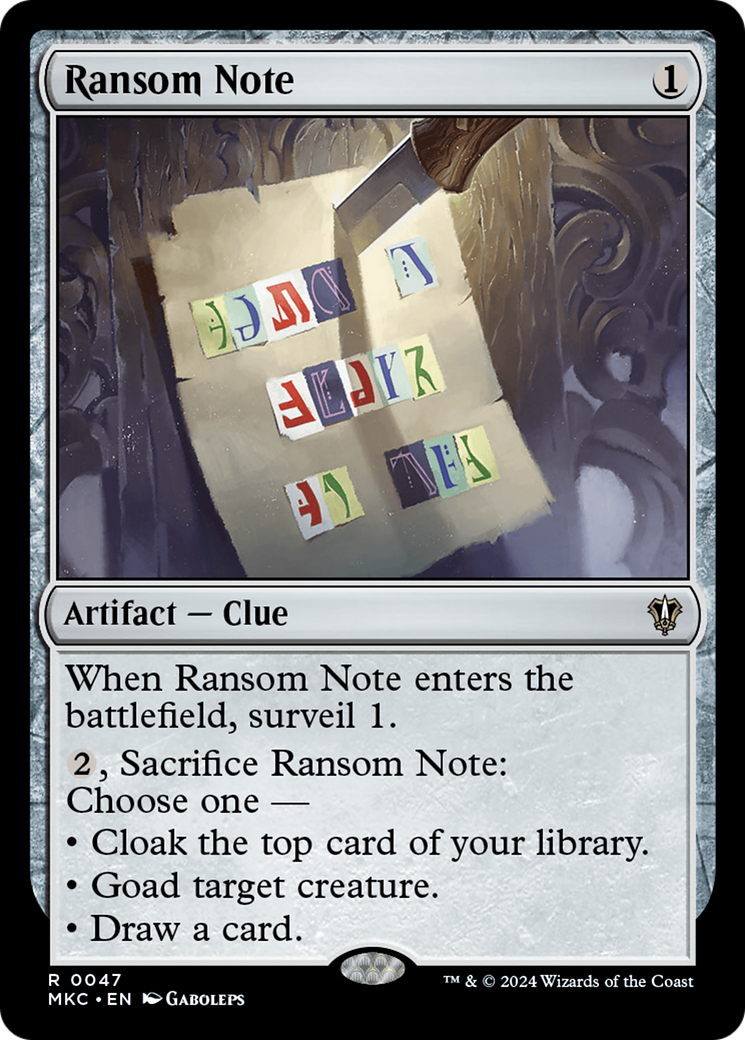 Ransom Note (0047) [Murders at Karlov Manor Commander] | Card Merchant Takapuna
