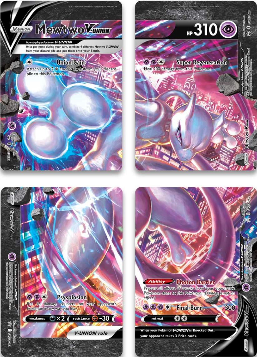 Mewtwo V-Union (Set of 4) [Sword & Shield: Black Star Promos] | Card Merchant Takapuna