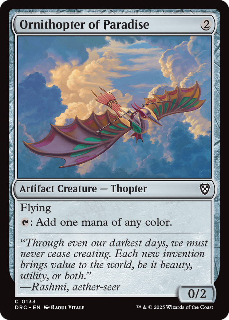 Ornithopter of Paradise [Aetherdrift Commander] | Card Merchant Takapuna