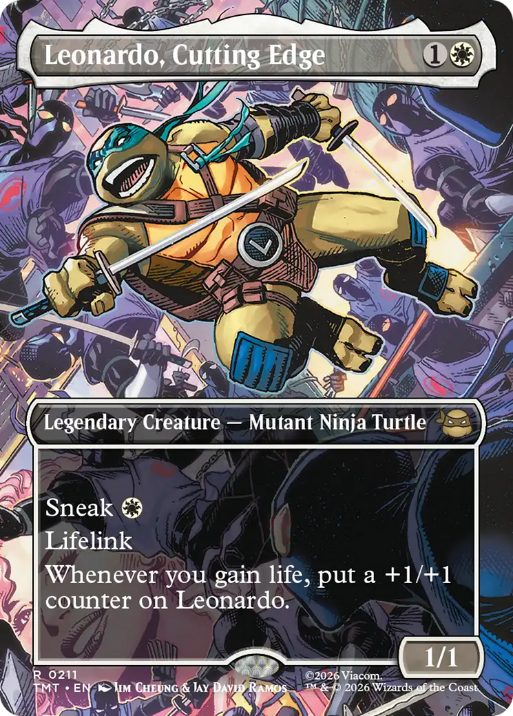 Leonardo, Cutting Edge (Borderless) [Teenage Mutant Ninja Turtles] | Card Merchant Takapuna