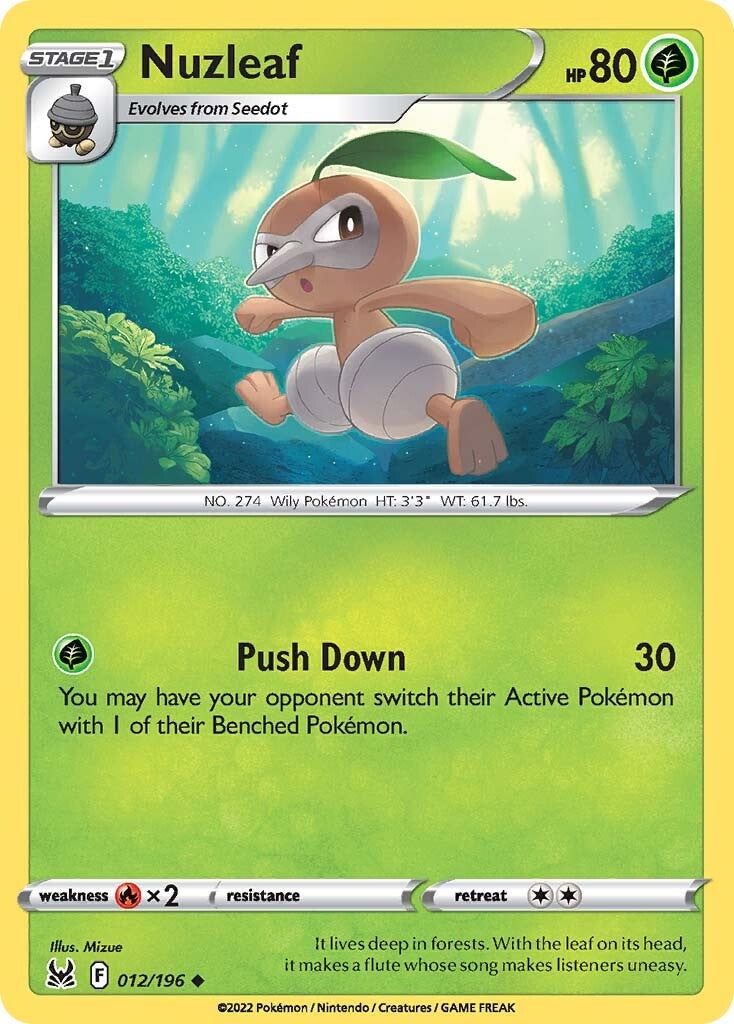 Nuzleaf (012/196) [Sword & Shield: Lost Origin] | Card Merchant Takapuna