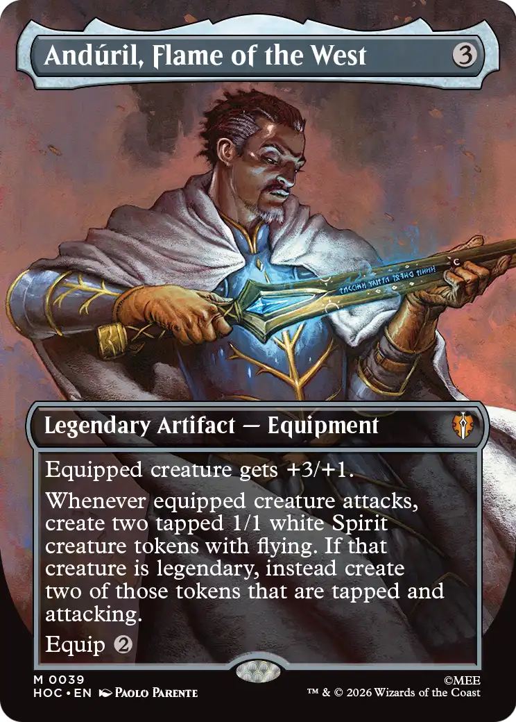 Anduril, Flame of the West (Borderless) [The Hobbit: Eternal-Legal] | Card Merchant Takapuna