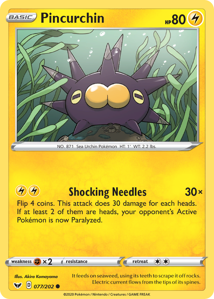 Pincurchin (077/202) [Sword & Shield: Base Set] | Card Merchant Takapuna