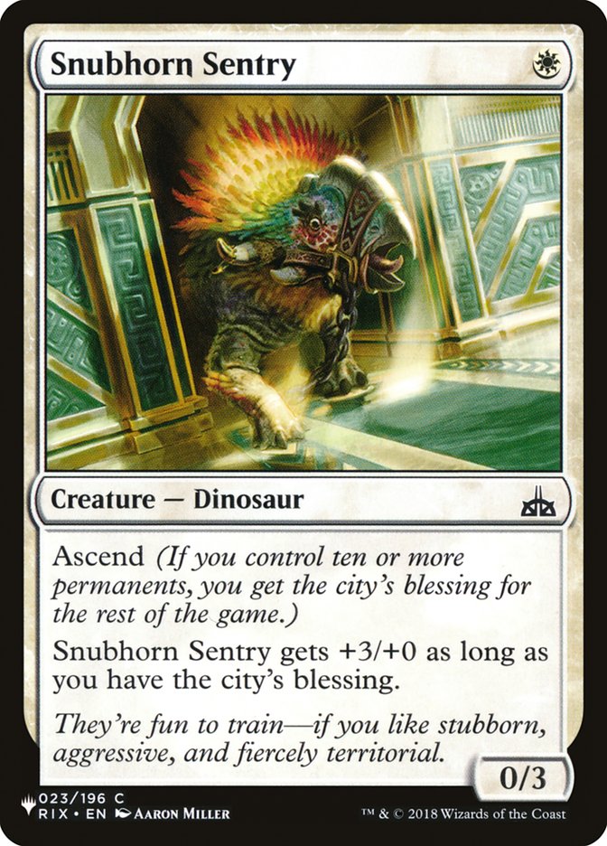 Snubhorn Sentry [The List] | Card Merchant Takapuna