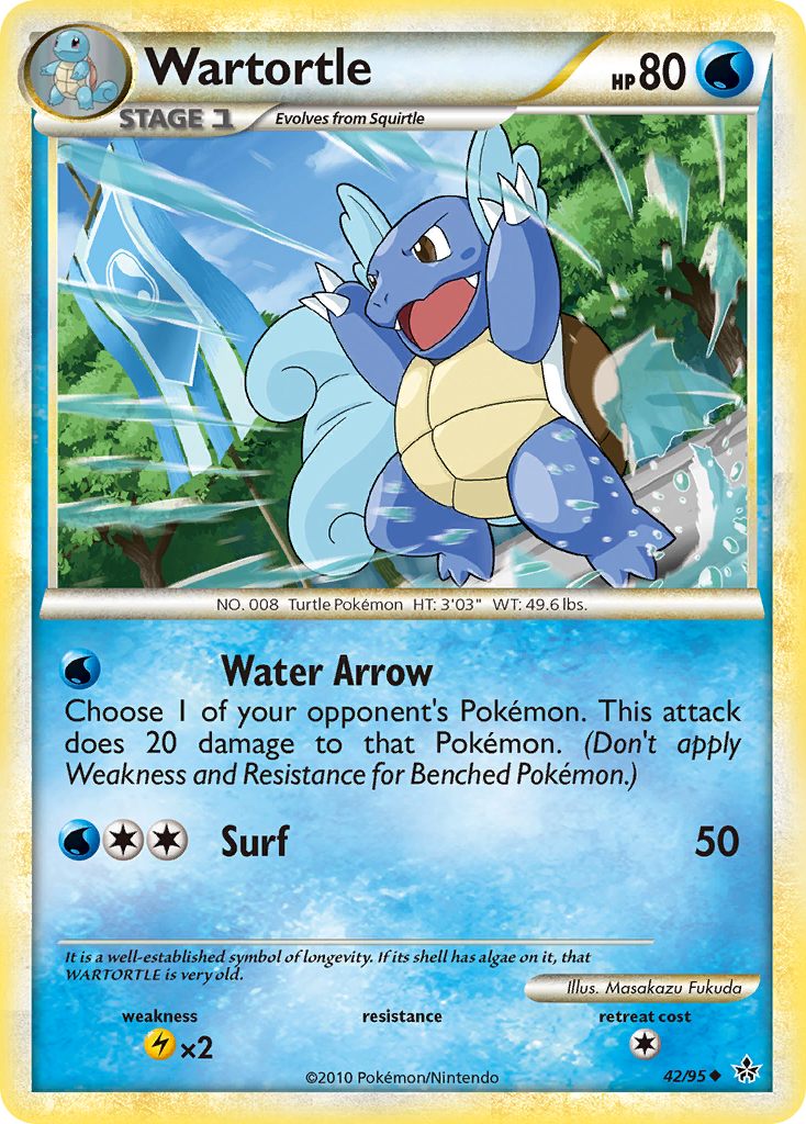 Wartortle (42/95) [HeartGold & SoulSilver: Unleashed] | Card Merchant Takapuna