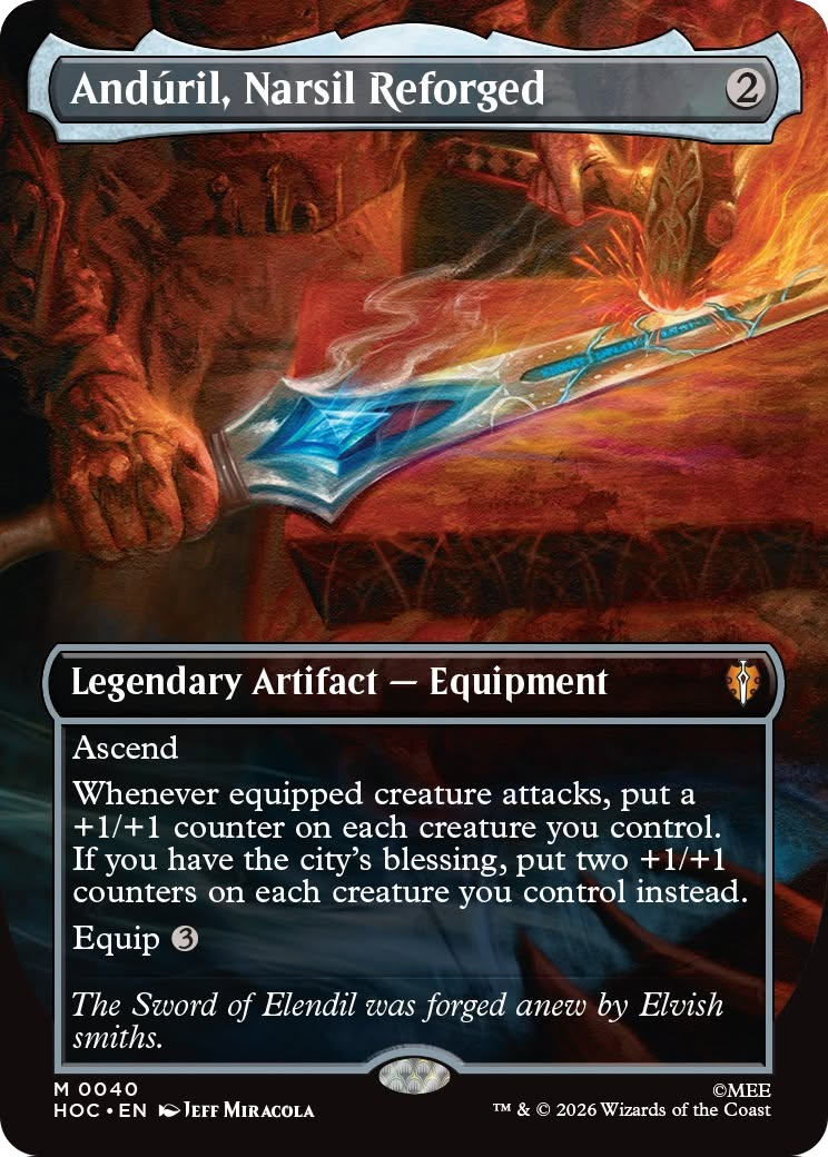 Anduril, Narsil Reforged (Borderless) [The Hobbit: Eternal-Legal] | Card Merchant Takapuna