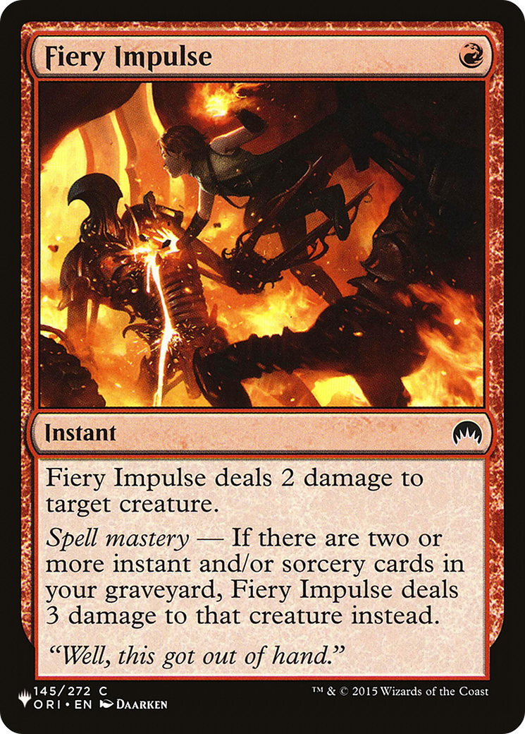 Fiery Impulse [The List] | Card Merchant Takapuna