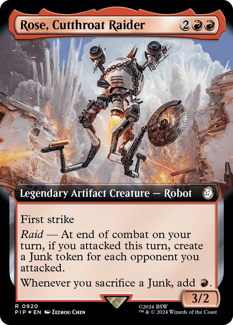 Rose, Cutthroat Raider (Extended Art) (Surge Foil) [Fallout] | Card Merchant Takapuna