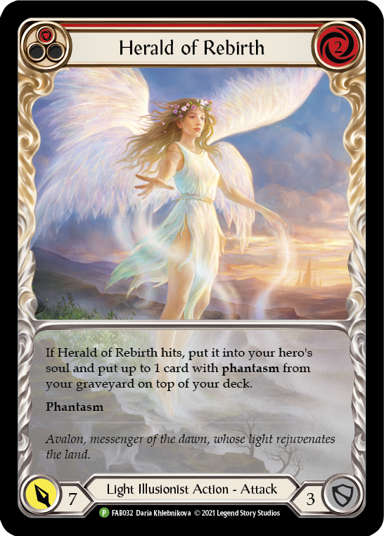 Herald of Rebirth (Red) [FAB032] (Promo)  Rainbow Foil | Card Merchant Takapuna