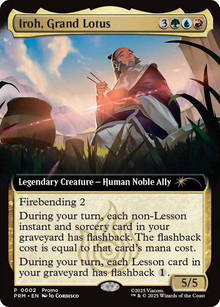 Iroh, Grand Lotus (Extended Art) [Avatar: The Last Airbender Promos] | Card Merchant Takapuna