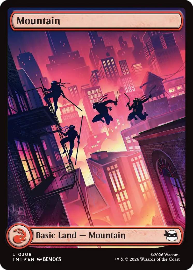 Mountain (0308) (Surge Foil) [Teenage Mutant Ninja Turtles] | Card Merchant Takapuna