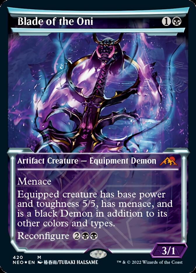 Blade of the Oni (Foil Etched) [Kamigawa: Neon Dynasty] | Card Merchant Takapuna