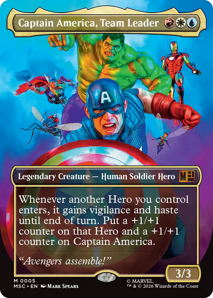 Captain America, Team Leader (Borderless) [Marvel Super Heroes Commander] | Card Merchant Takapuna