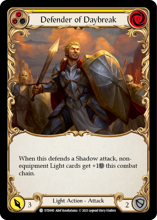 Defender of Daybreak (Yellow) [DTD095] (Dusk Till Dawn)  Rainbow Foil | Card Merchant Takapuna