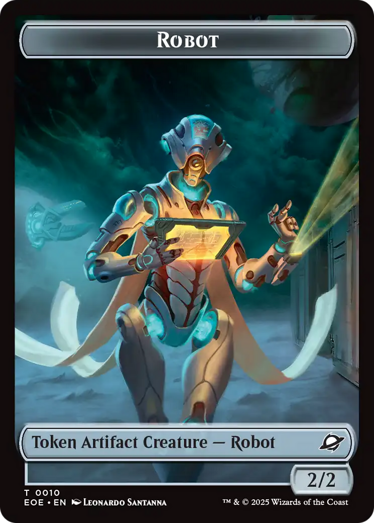 Robot // Emblem - Tezzeret, Cruel Captain Double-Sided Token [Edge of Eternities Tokens] | Card Merchant Takapuna
