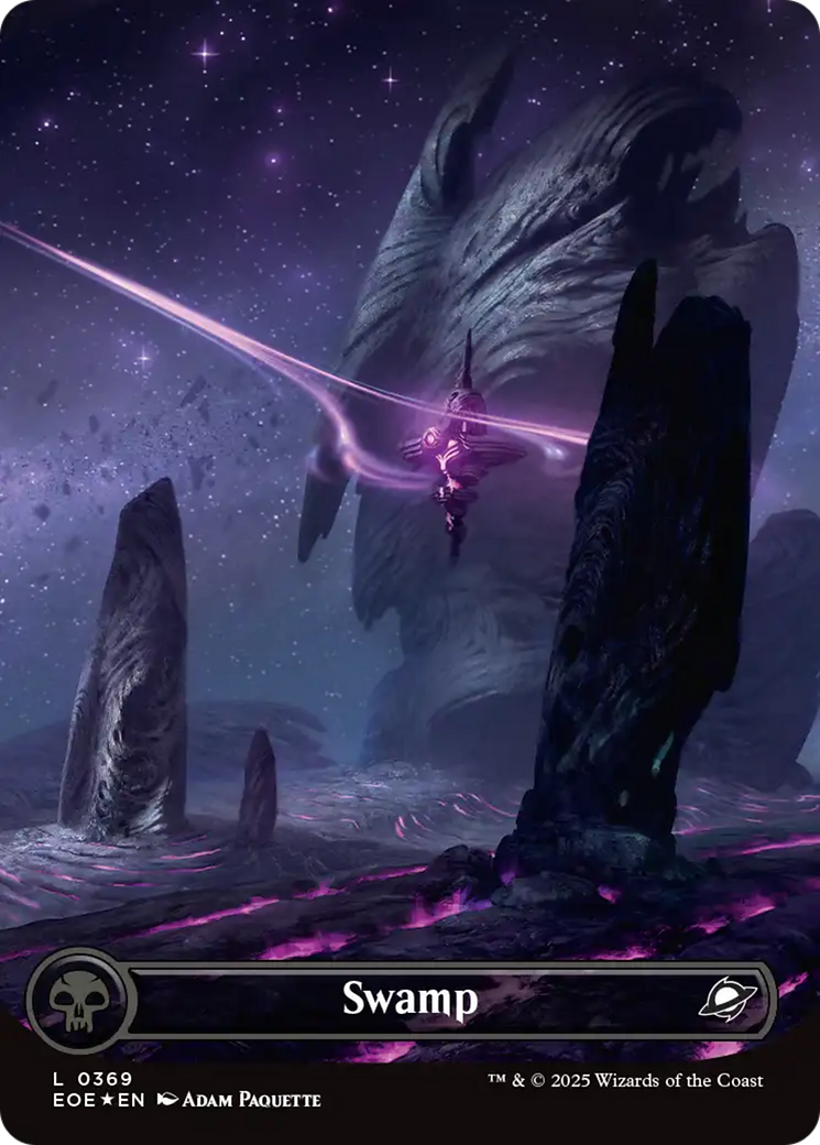 Swamp (0369) (Borderless) (Galaxy Foil) [Edge of Eternities] | Card Merchant Takapuna