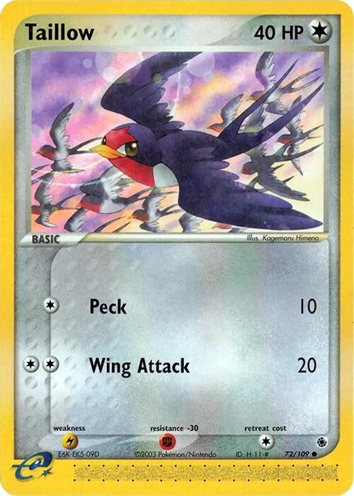 Taillow (72/109) [EX: Ruby & Sapphire] | Card Merchant Takapuna