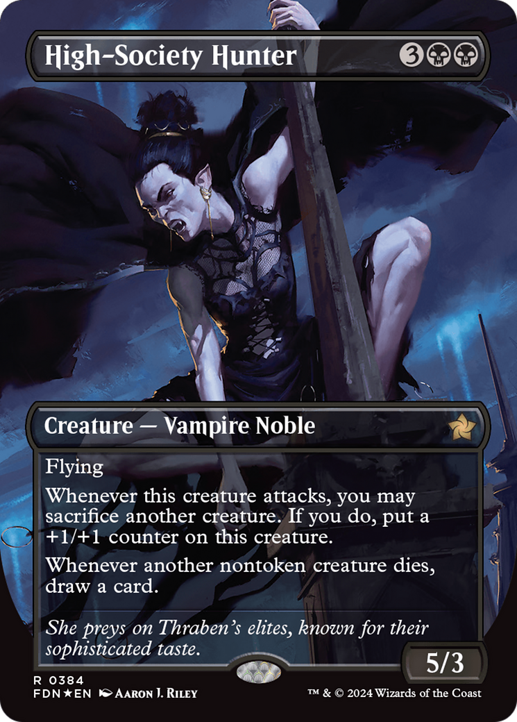 High-Society Hunter (Borderless) (Mana Foil) [Foundations] | Card Merchant Takapuna