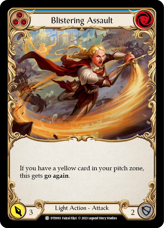 Blistering Assault (Blue) [DTD093] (Dusk Till Dawn)  Rainbow Foil | Card Merchant Takapuna