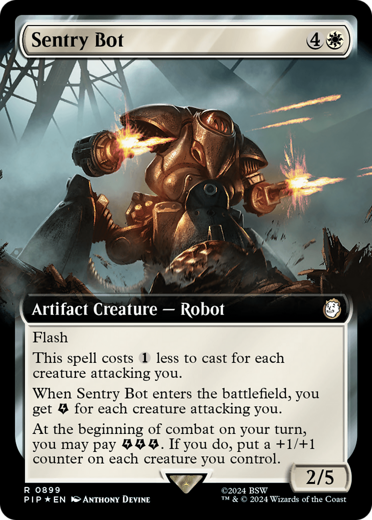 Sentry Bot (Extended Art) (Surge Foil) [Fallout] | Card Merchant Takapuna
