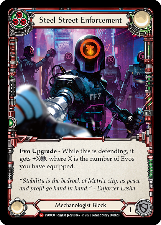 Steel Street Enforcement [EVO060] (Bright Lights)  Rainbow Foil | Card Merchant Takapuna