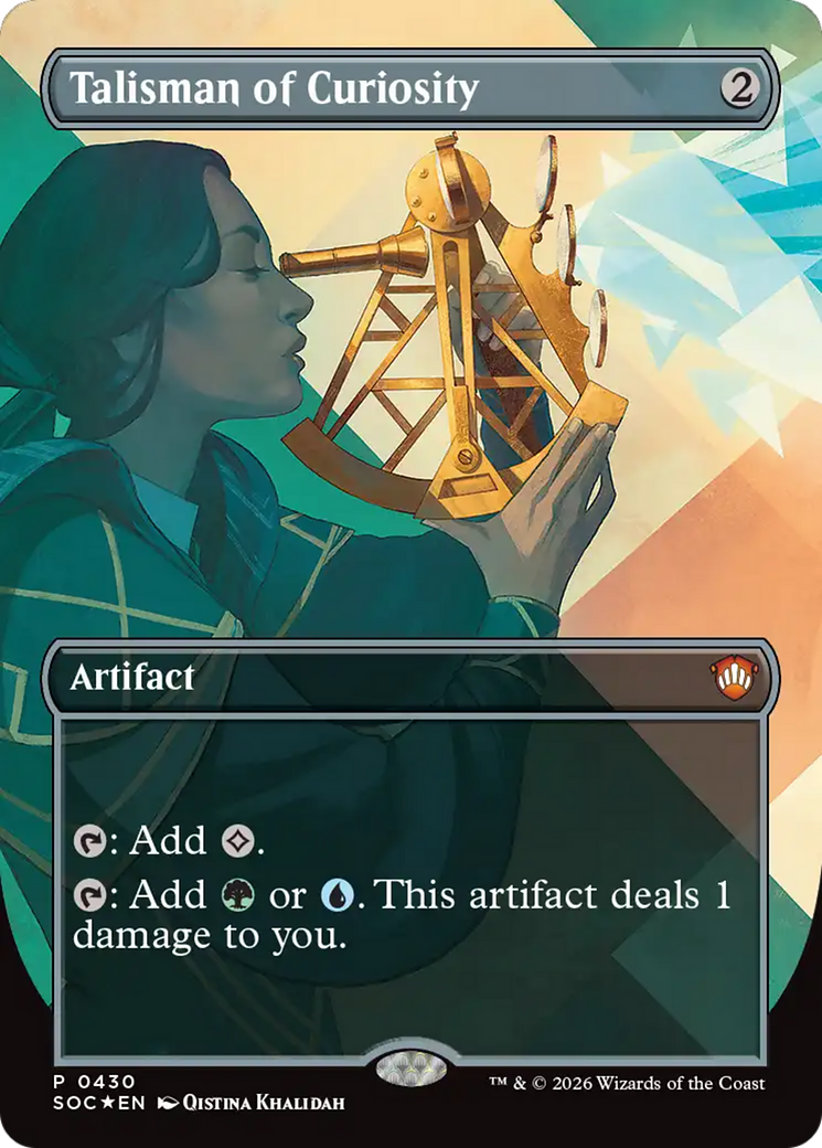 Talisman of Curiosity (Borderless) [Secrets of Strixhaven Commander] | Card Merchant Takapuna