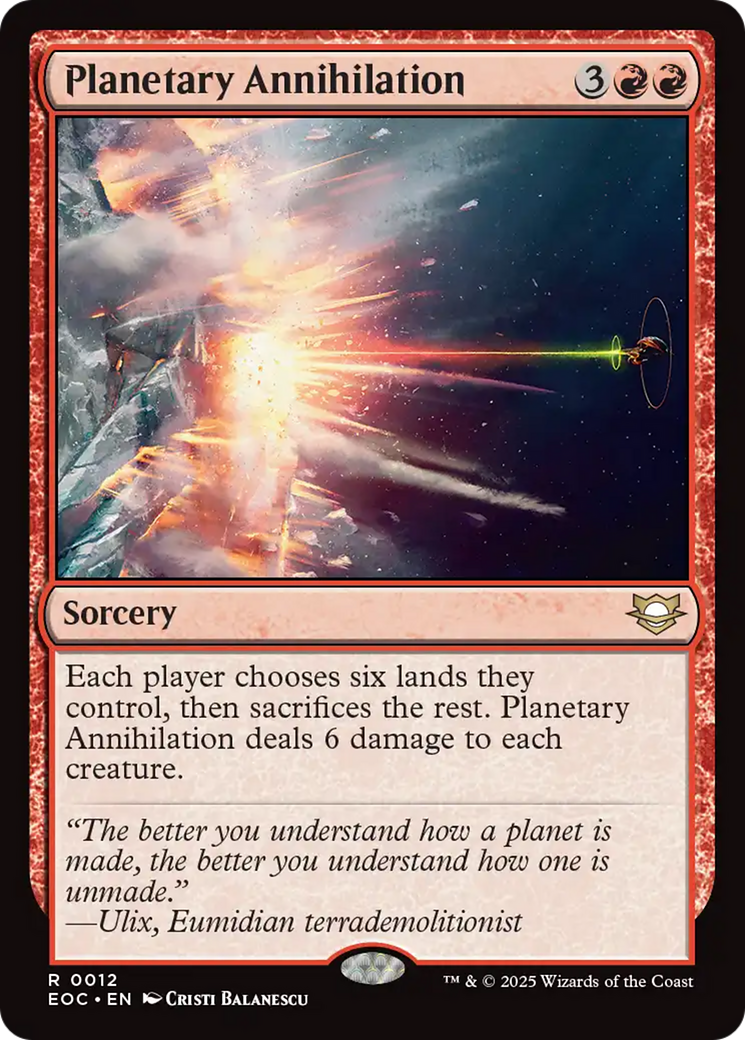 Planetary Annihilation [Edge of Eternities Commander] | Card Merchant Takapuna