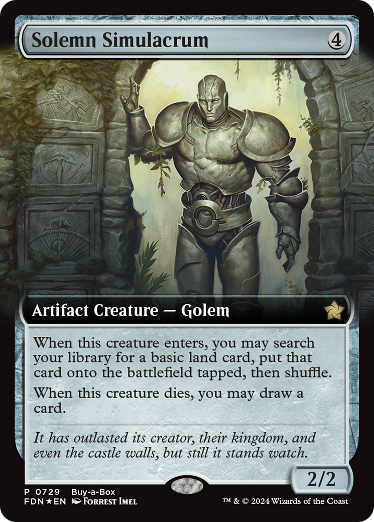 Solemn Simulacrum (Extended Art) (Buy-A-Box) [Foundations Promos] | Card Merchant Takapuna