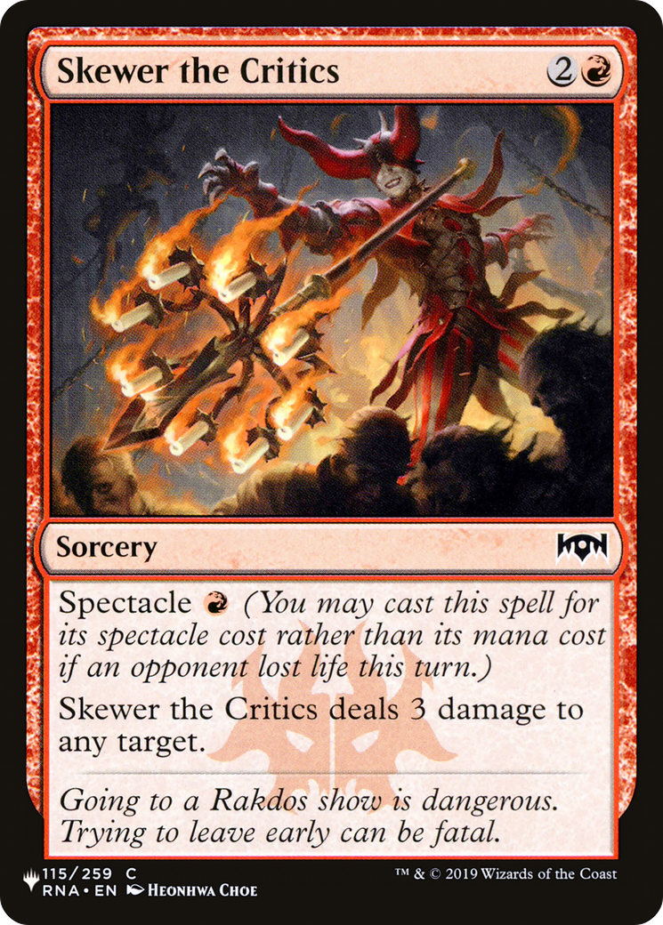 Skewer the Critics [The List] | Card Merchant Takapuna