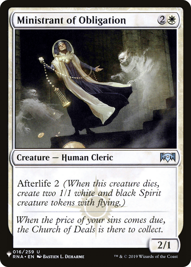 Ministrant of Obligation [The List] | Card Merchant Takapuna