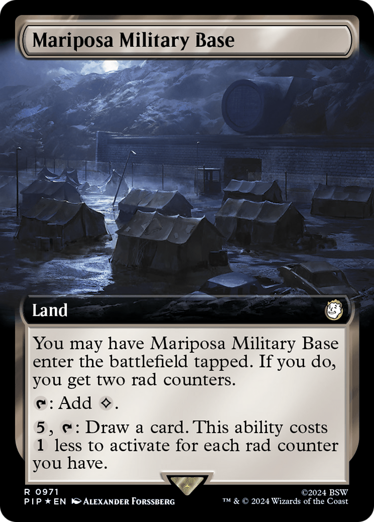 Mariposa Military Base (Extended Art) (Surge Foil) [Fallout] | Card Merchant Takapuna