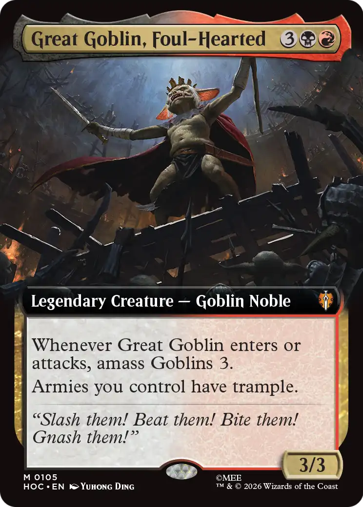 Great Goblin, Foul-Hearted (Extended Art) [The Hobbit: Eternal-Legal] | Card Merchant Takapuna