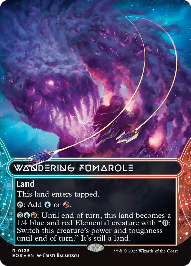 Wandering Fumarole (0135) (Borderless) (Galaxy Foil) [Edge of Eternities: Stellar Sights] | Card Merchant Takapuna