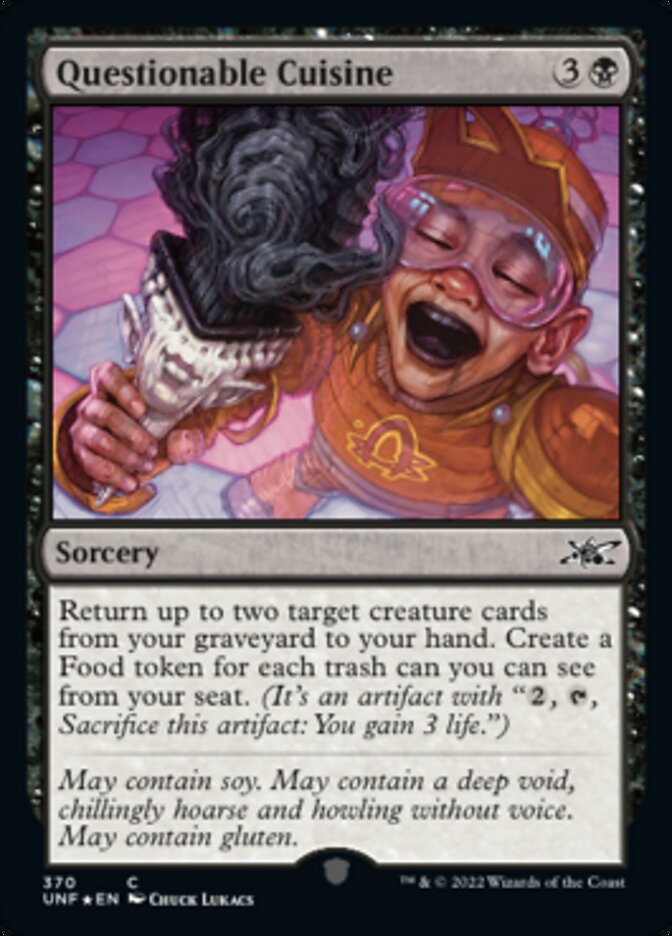 Questionable Cuisine (Galaxy Foil) [Unfinity] | Card Merchant Takapuna