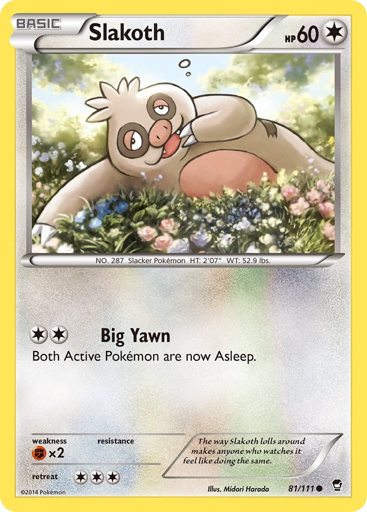 Slakoth (81/111) [XY: Furious Fists] | Card Merchant Takapuna