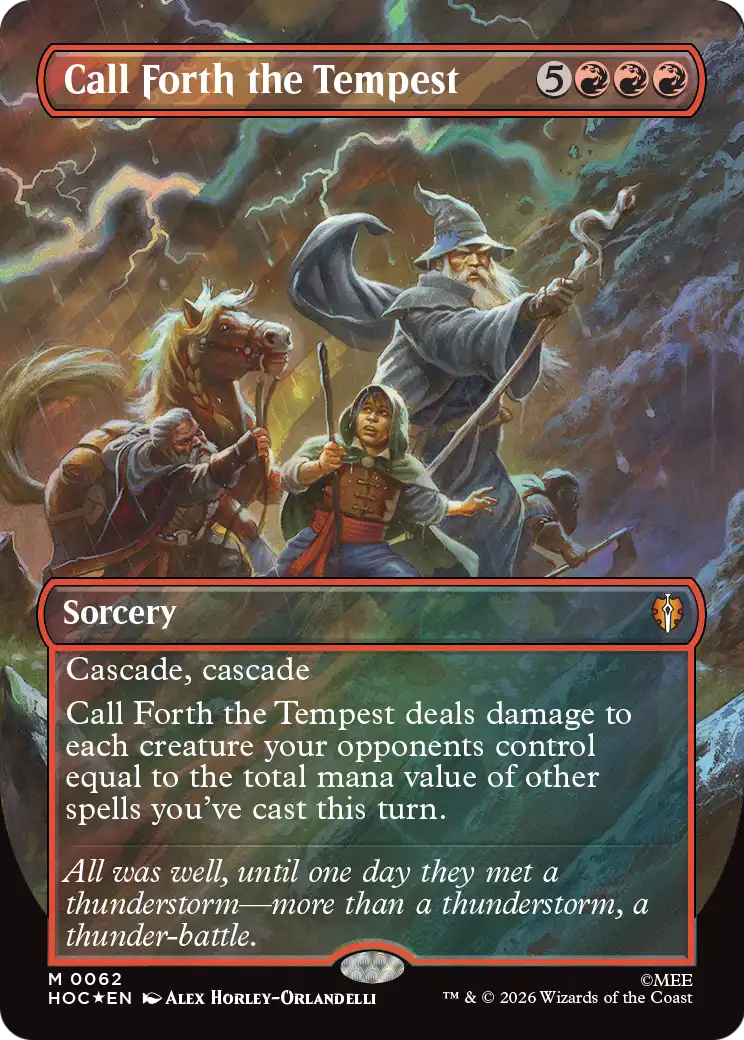 Call Forth the Tempest (Borderless) (Surge Foil) [The Hobbit: Eternal-Legal] | Card Merchant Takapuna