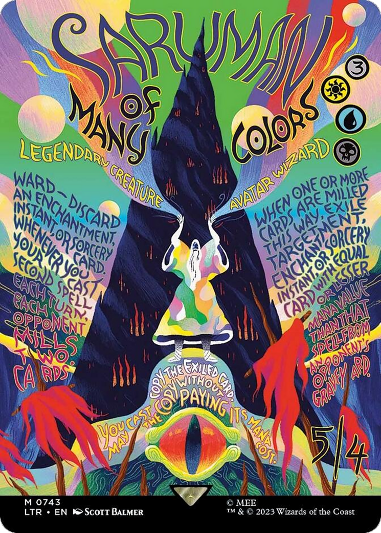 Saruman of Many Colors (Borderless Poster) [The Lord of the Rings: Tales of Middle-Earth] | Card Merchant Takapuna