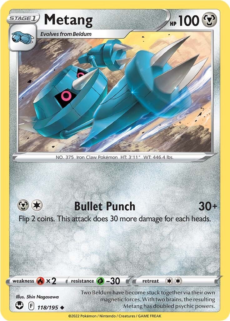 Metang (118/195) [Sword & Shield: Silver Tempest] | Card Merchant Takapuna