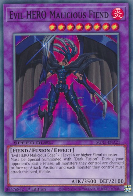 Evil HERO Malicious Fiend [SGX3-ENA21] Common | Card Merchant Takapuna